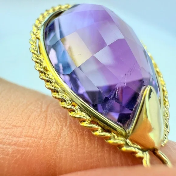 Antique Iberian 17K Gold Imperial Amethyst Fringe Necklace - Picture 10 of 16